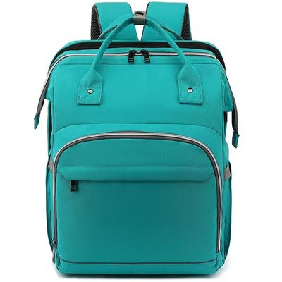 วัสดุโพลิเอสเตอร์ที่บรรจุกระเป๋า Tote Backpack สีเขียว สําหรับทุกฤดู