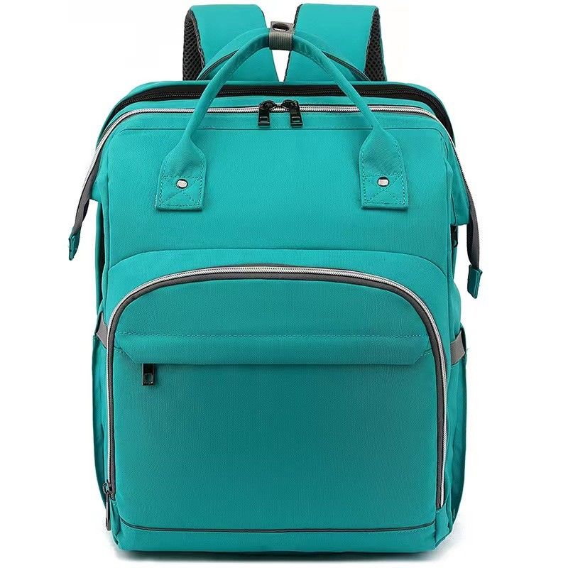 วัสดุโพลิเอสเตอร์ที่บรรจุกระเป๋า Tote Backpack สีเขียว สําหรับทุกฤดู
